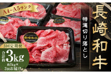 【全3回定期便】【A4～A5ランク】長崎和牛 特選 切り落とし 約1kg (200g×5パック) 牛肉 肉 牛 和牛 国産牛 国産 お肉