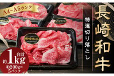 【A4～A5ランク】長崎和牛 特選 切り落とし 約1kg (200g×5パック) 牛肉 肉 牛 お肉 牛 国産牛 国産 切落し きりおとし