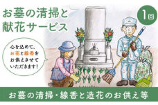 お墓の清掃と献花サービス ／ 長崎市限定 代行サービス お墓参り お供え お花 線香 清掃 長崎県 長崎