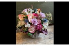【全3回定期便】 おまかせフラワーアレンジメント 【L】 ／ お花 花 花束 季節 フラワー アレンジメント 誕生日 結婚記念日 ギフト 贈答 母の日 クリスマス 長崎