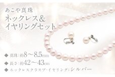 あこや真珠 (8－8.5mm珠) ネックレス & イヤリングセット ／ ジュエリー アクセサリー パール 園田真珠 長崎県 長崎市
