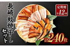 【全12回定期便】一押し干物！！20枚入り長崎蚊焼干しセット ／ 干物 詰め合わせ セット あじ さば いわし かます 海産物 海鮮 魚介 海の幸 長崎県 長崎市