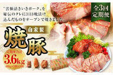 【全3回定期便】自家製焼豚 400g×3個セット ／合計3.6kg (9個) 惣菜 豚 豚肉 自家製 秘伝のタレ 雲仙活きいきポーク 長崎県 長崎市