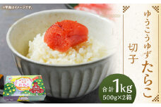 【14営業日以内に発送】ゆうこうゆずたらこ切子 500g×2箱 化粧箱入り ｜ たらこ タラコ 切子 ゆうこう ゆず ご飯のお供 おつまみ 冷凍 長崎県 長崎市