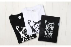 【7営業日以内発送】PEACEな ねこTシャツ（黒色・白色）各1枚・PEACEな ねこクリアホルダー（黒色）セット ／ 計3点 シャツ 服 衣類 クリアホルダー 長崎県 長崎市