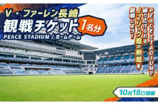 【10月18日開催】V・ファーレン長崎 PEACEスタジアム （ホームゲーム） 観戦チケット 1名分 V-VAREN J2リーグ サッカー チケット