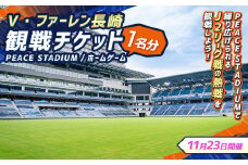 【11月23日開催】V・ファーレン長崎 PEACEスタジアム （ホームゲーム） 観戦チケット 1名分 V-VAREN J2リーグ サッカー チケット