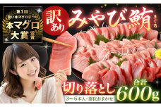 【訳あり】みやび鮪 規格外切り落とし (大トロ・中トロ・赤身)  部位おまかせ 計600g ／ マグロ 鮪 まぐろ 刺し身 刺身 国産 本まぐろ 本鮪 冷凍 魚 魚介 まぐろ丼 まぐろ漬け丼 海鮮丼 おすすめ 長崎