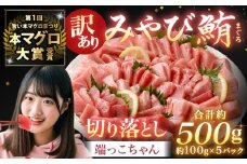【訳あり】みやび鮪 切り落とし 端っこちゃん 計約500g（約100g×5） 5～6人前 ／ マグロ 鮪 トロ 本鮪 本マグロ 本まぐろ 冷凍まぐろ 冷凍鮪 まぐろ 赤身 トロ 鮪赤身 鮪トロ 国産鮪 国産まぐろ 切落し きりおとし 魚 海鮮 刺身 刺し身 冷凍 長崎 長崎県 長崎市