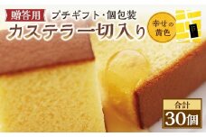 【20営業日以内発送】幸せの黄色 個包装 30個（各38ｇ） カステラ一切れ入り ギフト用 贈答用 合計1140g ／ プレーン 長崎カステラ カステラ お菓子 菓子 スイーツ お祝い お返し お土産