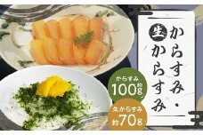 【長崎の伝統と発祥の味】 からすみ 100g + 生からすみ 70g 詰合せ （合計170g） カラスミ 生カラスミ 魚卵 つまみ 鰡 ボラ ぼら 珍味 詰め合わせ セット 九州 長崎県 長崎市 冷蔵