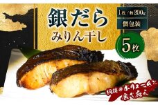 【納得のボリュームと食べ応え】銀だらみりん干し5枚入（1枚約200g／計約1kg）銀鱈 銀ダラ ギンダラ ぎんだら 鱈 個包装 干物 冷凍 長崎県 長崎市