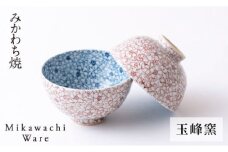 G187p 〈玉峰窯〉桜柄飯碗ペア