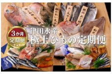 A259p 《定期便》津田水産 極上ひもの定期便【3回お届け】