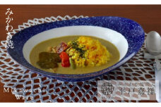 G223p 〈平戸嘉祥窯〉みかわちカレー皿(ラズリ)