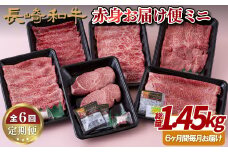 B248p 《定期便》長崎和牛赤身お届け便ミニ(6回)