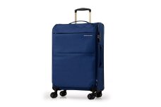 G541 【5～9泊用 マチアップ機能で大容量に変身！】AIR6327スーツケースM（ネイビー） キャリーバッグ 超軽量 ソフトスーツケース 中型 キャリーケース スーツケース ソフトキャリーバッグ 拡張 TSAロック おしゃれ 軽い ビジネス 1週間 海外旅行 国内旅行 