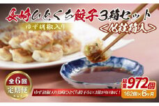 E325p ゆず胡椒入り 長崎ひとくち餃子162個(54個入りを3箱)〈化粧箱入〉【6回定期便】