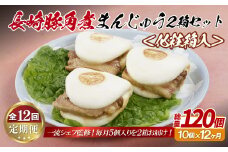 E330p 長崎豚角煮まんじゅう10個(5入を2箱)〈化粧箱入〉【12回定期便】
