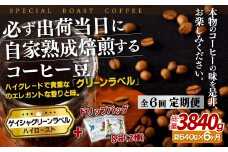 E255d 《定期便》必ず出荷日に自家熟成焙煎ゲイシャ豆(640g)＋ドリップバッグ8パック【6回お届け】【SASEBO Coffee TOMINAGA】人気 新鮮 挽きたて 高級コーヒー 本格 希少 簡単 