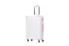 G531 【4～7泊用 抜群の安定感！】 ABS7352スーツケース M （ホワイト×ピーチ） TSAロック ダイヤル式 軽量キャリーケース 国内スーツケース 海外キャリーケース キャリーバッグ 軽い おしゃれスーツケース 中型 無料受託サイズ ファスナー ジッパー