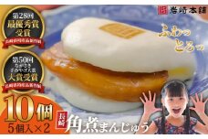 E479【岩崎本舗】長崎角煮まんじゅう(5個入×2パック) / 本場 人気 有名 老舗 長崎県 佐世保市 温めるだけ お手軽 夜食 おやつ 豚肉 豚角煮 角煮まん 中華まん 長崎名物 卓袱料理 饅頭 角煮 ご当地グルメ 冷凍 個包装 