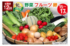 BD038 【12回定期便】 野菜・フルーツ・卵 旬のおまかせセット （野菜･フルーツ14～16種、卵6玉）  【 野菜セット 野菜 フルーツ 果物 たまご 鶏卵 産地直送 厳選 野菜生活 長崎県 島原市 送料無料】レビューキャンペーン