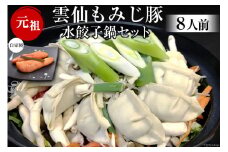 AD171雲仙もみじ豚　水餃子鍋セット8人前・自家製明太子付