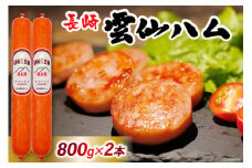 ED193 雲仙ハム ソーセージ大 800g×2本【絶品 人気 ウインナー ソーセージ おつまみ ギフト 肉 お弁当 おかず 小分け 便利 国産 豚肉 BBQ お歳暮 お中元 長崎県 島原市】レビューキャンペーン
