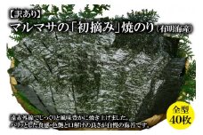 CE195【訳あり】マルマサの「初摘み」焼のり 全型４０枚（有明海産）