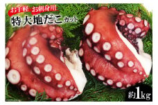 DF083【お手軽 お刺身用】長崎県産 特大地だこ カット　約1kg