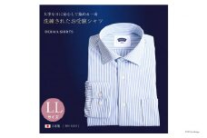 CE151-03 紳士ドレスシャツ（ワイドカラータイプ） LLサイズ MN-S004 日本製　DEJIMA　SHIRTS