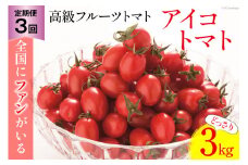 BG138【3回定期便】全国にファンがいる高級フルーツトマト アイコ どっさり！3kg