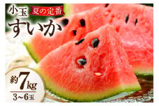 AH006 夏の定番 小玉すいか 約7kg（3～6玉） [古川青果店 長崎県 島原市 AH006] 果物 フルーツ すいか