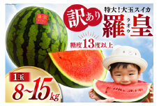 BH055【令和8年度出荷分】訳あり 大玉スイカ～羅皇（ラオウ）～（8〜15kg）[先行予約 数量限定 すいか スイカ 西瓜 フルーツ 果物 長崎 長崎県 島原市]