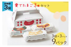 AH110 【3回定期便】愛でたまご 3種セット 30個 【 たまご 卵 島原市 養鶏場 直送 定期便 】