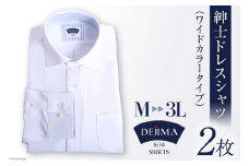 AH158-3 紳士 ドレスシャツ 白 2枚 セット LLサイズ （ワイドカラータイプ）DEJIMA SHIRTS MN-S003【 シャツ ワイシャツ メンズ ノーアイロン 日本製 吸水速乾 長崎県 島原市】