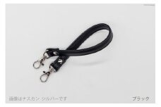 AI003-10 バッグ ハンドル  (ゴールド) ブラック 1.5cm幅　【 交換用 持ち手 取っ手 ナスカン付き バッグ おしゃれ お洒落 職人手作り 日本製 国産 Pouche ポーチェ 長崎県 島原市 】