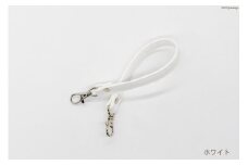 AI004-01 バッグ ハンドル  (シルバー)  ホワイト 1.5cm幅　【 交換用 持ち手 取っ手 ナスカン付き バッグ おしゃれ お洒落 職人手作り 日本製 国産 Pouche ポーチェ 長崎県 島原市 】