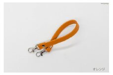 AI004-03 バッグ ハンドル  (シルバー) オレンジ 1.5cm幅　【 交換用 持ち手 取っ手 ナスカン付き バッグ おしゃれ お洒落 職人手作り 日本製 国産 Pouche ポーチェ 長崎県 島原市 】