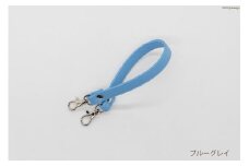 AI004-06 バッグ ハンドル  (シルバー) ブルーグレイ 1.5cm幅　【 交換用 持ち手 取っ手 ナスカン付き バッグ おしゃれ お洒落 職人手作り 日本製 国産 Pouche ポーチェ 長崎県 島原市 】