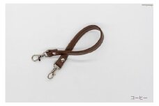 AI004-08 バッグ ハンドル  (シルバー) コーヒー 1.5cm幅　【 交換用 持ち手 取っ手 ナスカン付き バッグ おしゃれ お洒落 職人手作り 日本製 国産 Pouche ポーチェ 長崎県 島原市 】