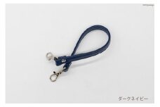 AI004-09 バッグ ハンドル  (シルバー) ダークネイビー 1.5cm幅　【 交換用 持ち手 取っ手 ナスカン付き バッグ おしゃれ お洒落 職人手作り 日本製 国産 Pouche ポーチェ 長崎県 島原市 】