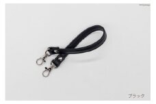 AI004-10 バッグ ハンドル  (シルバー) ブラック 1.5cm幅　【 交換用 持ち手 取っ手 ナスカン付き バッグ おしゃれ お洒落 職人手作り 日本製 国産 Pouche ポーチェ 長崎県 島原市 】