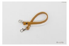 AI004-11 バッグ ハンドル  (シルバー) キャメル 1.5cm幅　【 交換用 持ち手 取っ手 ナスカン付き バッグ おしゃれ お洒落 職人手作り 日本製 国産 Pouche ポーチェ 長崎県 島原市 】