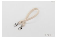 AI004-12 バッグ ハンドル  (シルバー) アイボリー 1.5cm幅　【 交換用 持ち手 取っ手 ナスカン付き バッグ おしゃれ お洒落 職人手作り 日本製 国産 Pouche ポーチェ 長崎県 島原市 】