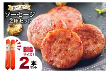 AI066 特大！ ソーセージ 2種2本 食べ比べ セット（島原ハムポークソーセージ800g×1本 島原工房ソーセージ770g×1本） [ ハム ソーセージ 肉 豚肉 おつまみ 国産 長崎県 島原市 ] レビューキャンペーン