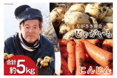 AI118 じゃがいも ＆ 人参 セット ( ながさき黄金＆冬人参 ) 約 5kg [ 野菜 野菜セット 詰め合わせ ジャガイモ にんじん ニンジン 5kg 5キロ 黄金 贅沢宝庫 長崎県 島原市 ]