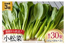 AI329 定期便 3回 小松菜 10束 [ 野菜 こまつな やさい 冷蔵 葉物野菜 田中農園 長崎県 島原市 ]