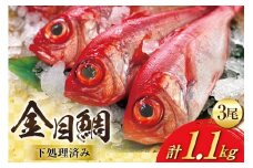AJ436 金目鯛 特大サイズ (300～400g) 3尾 計1.1kg程度 ＜ 下処理済み ＞ [ 鯛 たい タイ キンメダイ キンメ 真空パック 個包装 煮付け 塩焼き 冷凍 焼き魚 株式会社珍味食品 長崎県 島原市 ]